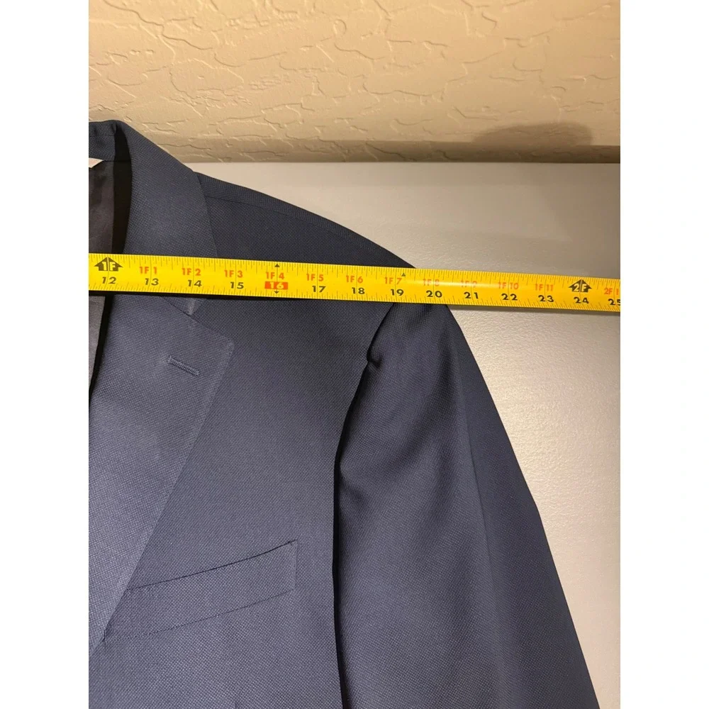 Canali 1934 Mens Navy Blue Wool Travel Water Resistant Blazer Sport Coat 54R IT